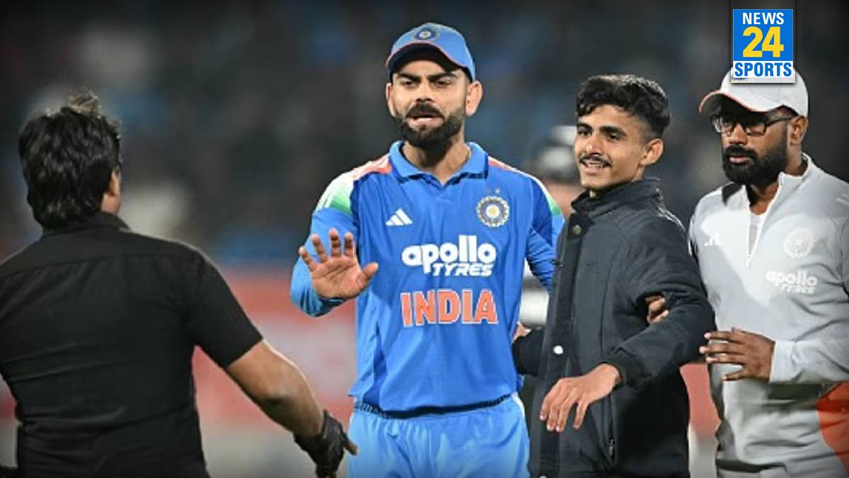 Virat Kohli fan slapped by security officials after breaching security